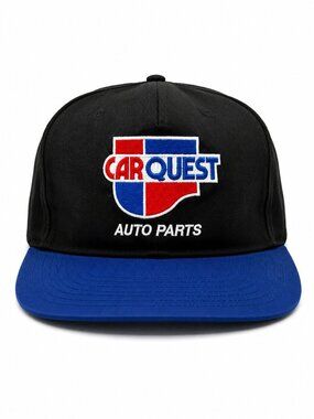 CarQuest Mens Snapback Hat Black And Blue Cotton Adjustable Pre-Owned